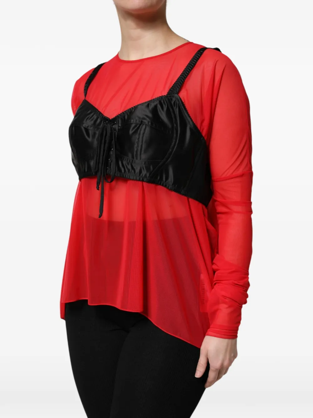 Dolce & Gabbana Gelaagde top met bustier-detail Rood