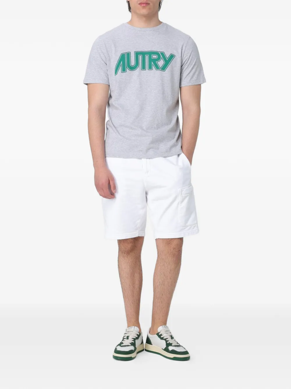 Autry Katoenen T-shirt met logoprint Grijs
