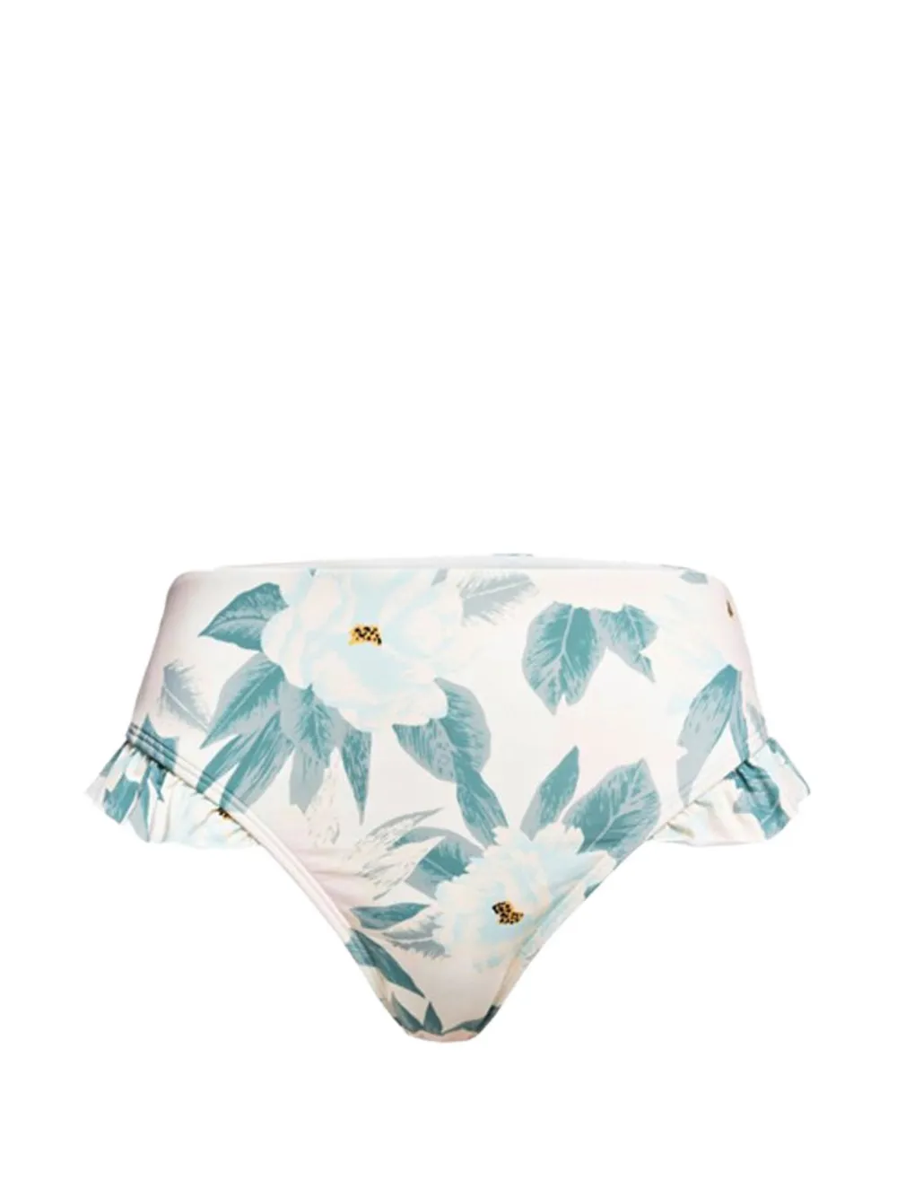 Billabong Gerüschtes Bikinihöschen mit Blumenprint - Weiß