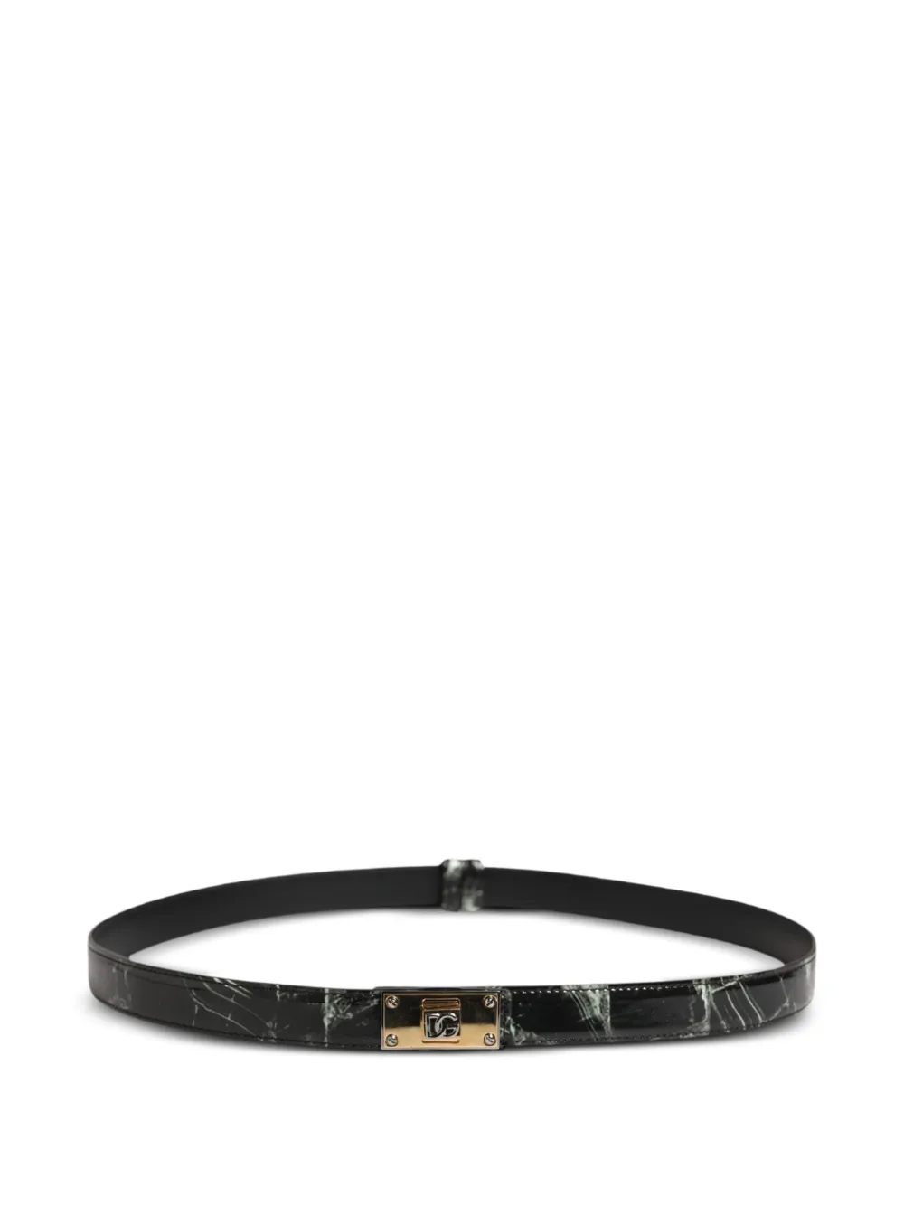Dolce & Gabbana Riem met DG-logo en marmerprint Zwart