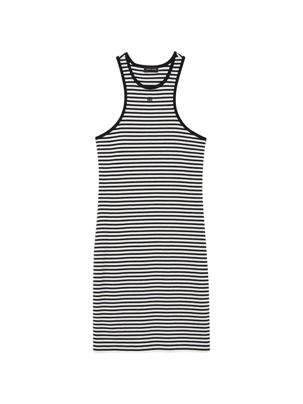 ANINE BING Cole dress - white and black mini stripe - Nero