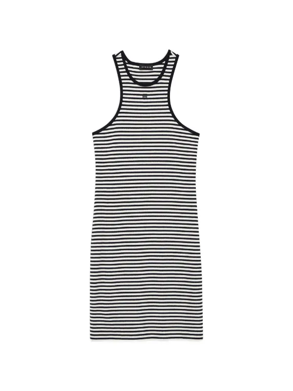 striped tank dress black white ANINE BING Cole - And Mini Stripe | Black Size:7.5M YAS - Long Sleeve Totême Mini dress