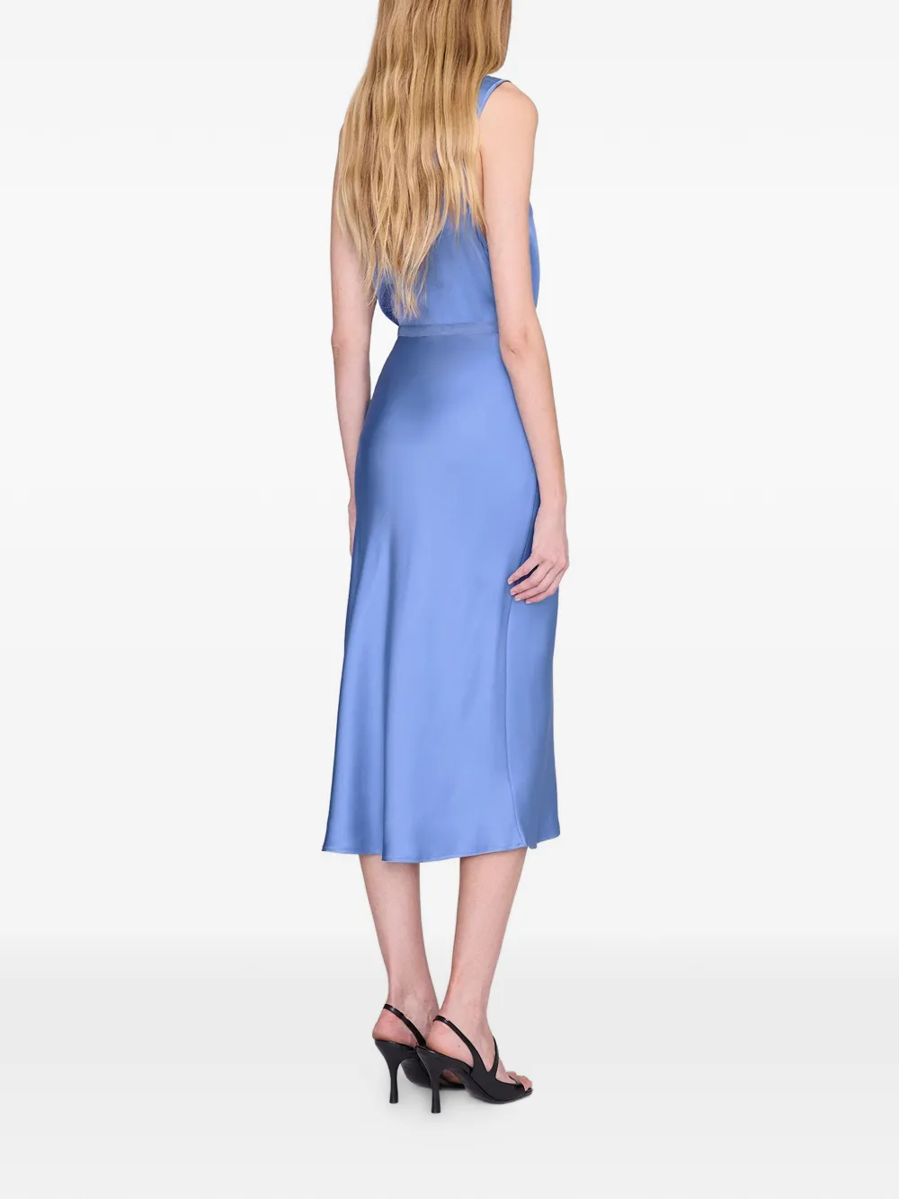 ANINE BING Bar zijden rok Blauw