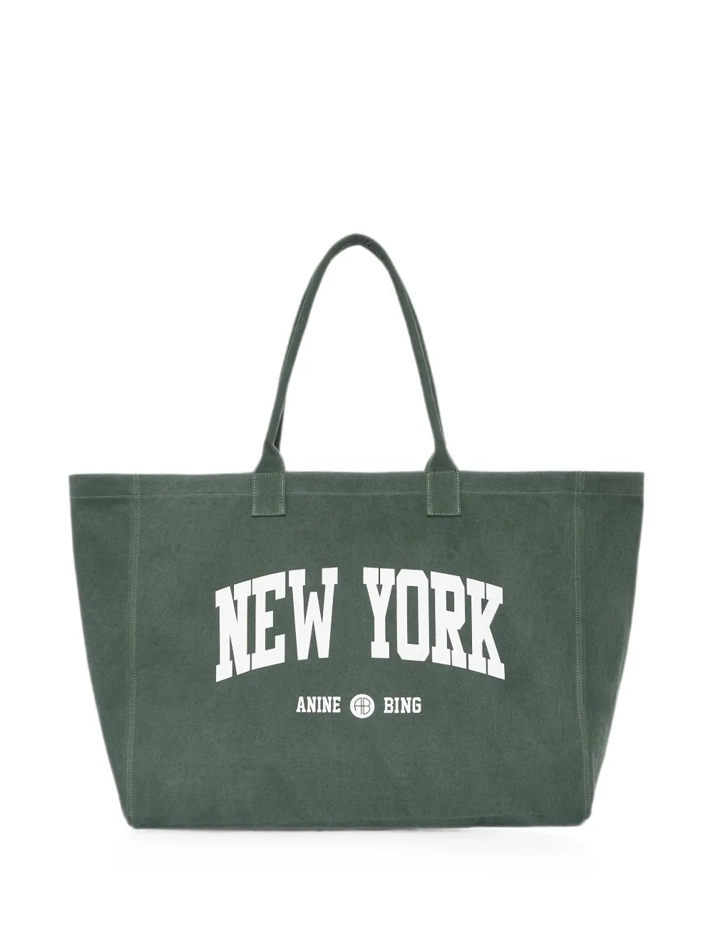 ANINE BING Leo canvas tote New York University - cilantro - Green