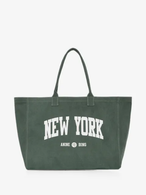 ANINE BING Leo canvas tote New York University - cilantro
