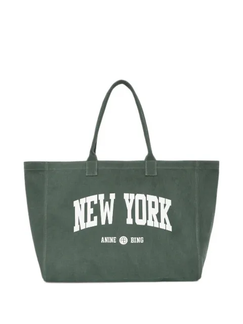 ANINE BING tote Leo de lona New York University - cilantro