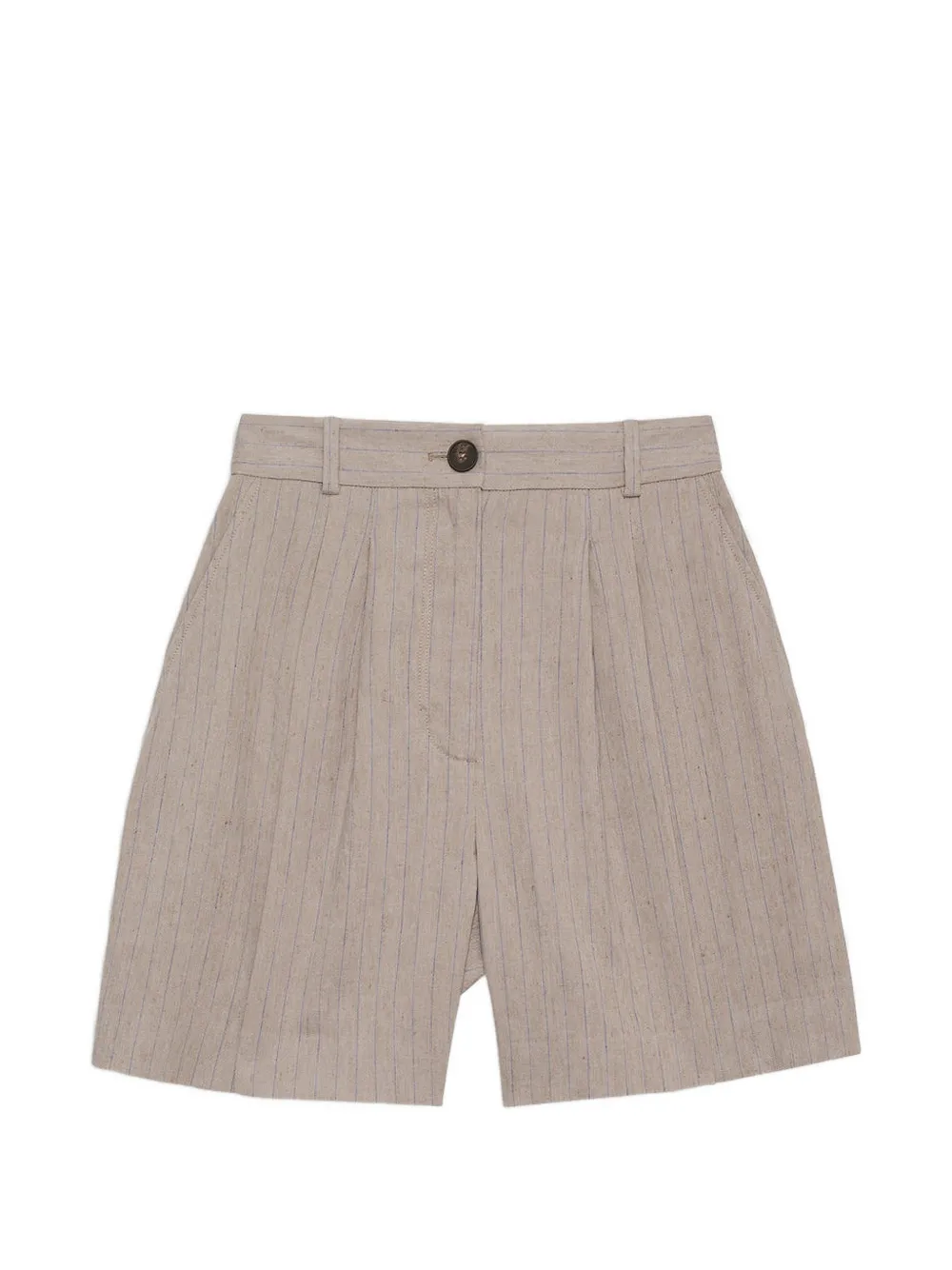 ANINE BING Brice shorts - taupe and blue pinstripe - Toni neutri