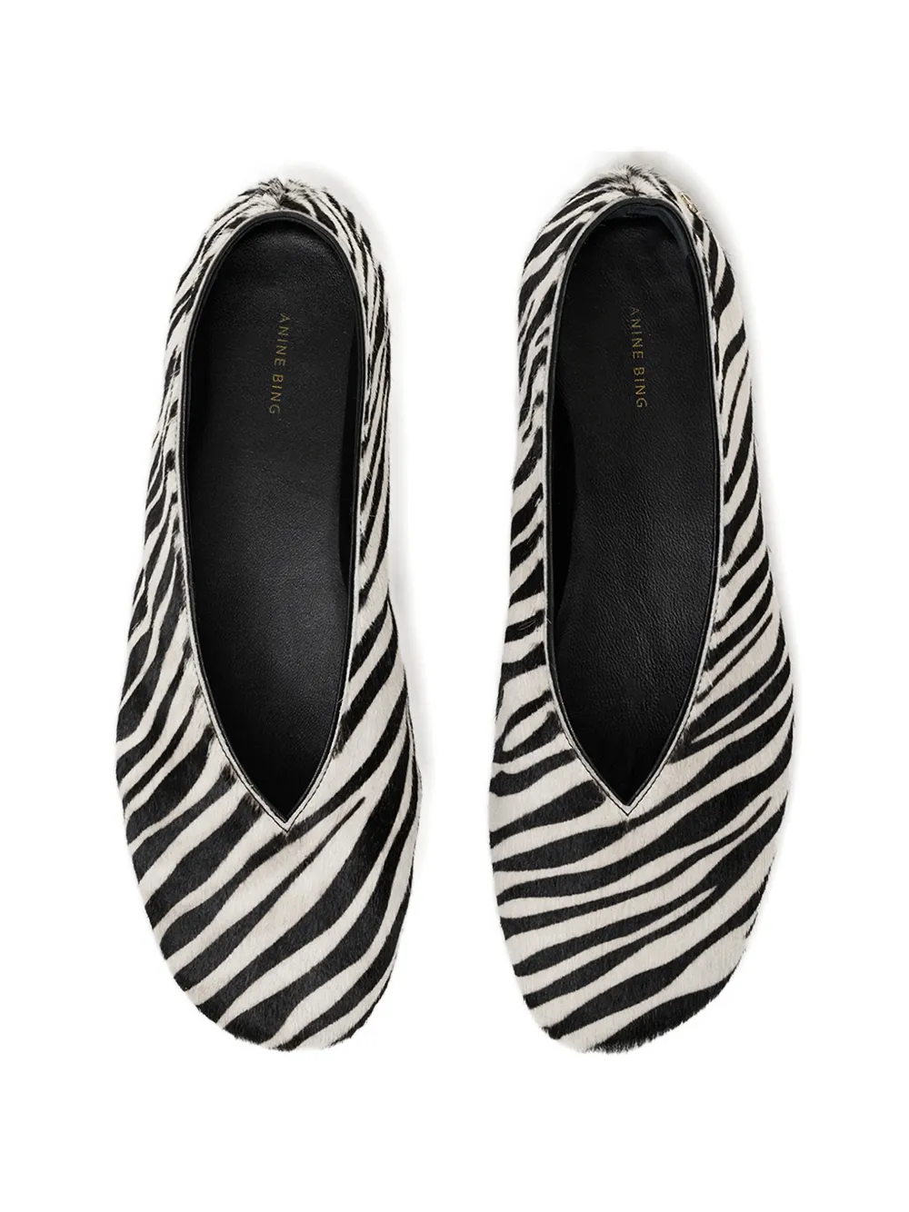 ANINE BING Ana flats calf hair zebra Wit