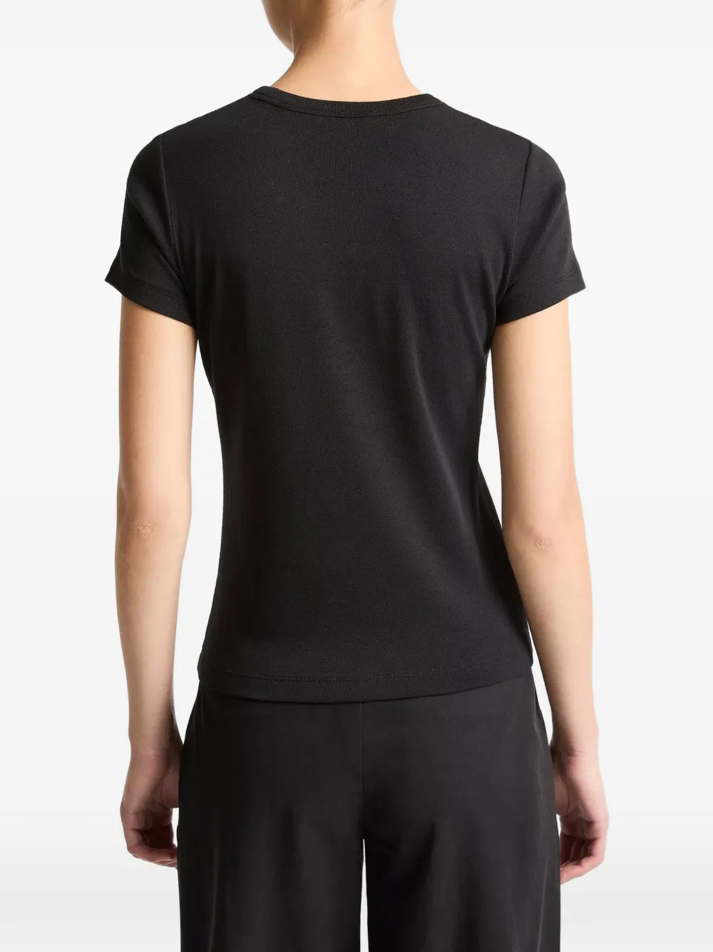 Vince 90's Shrunken T-shirt met ronde hals Zwart