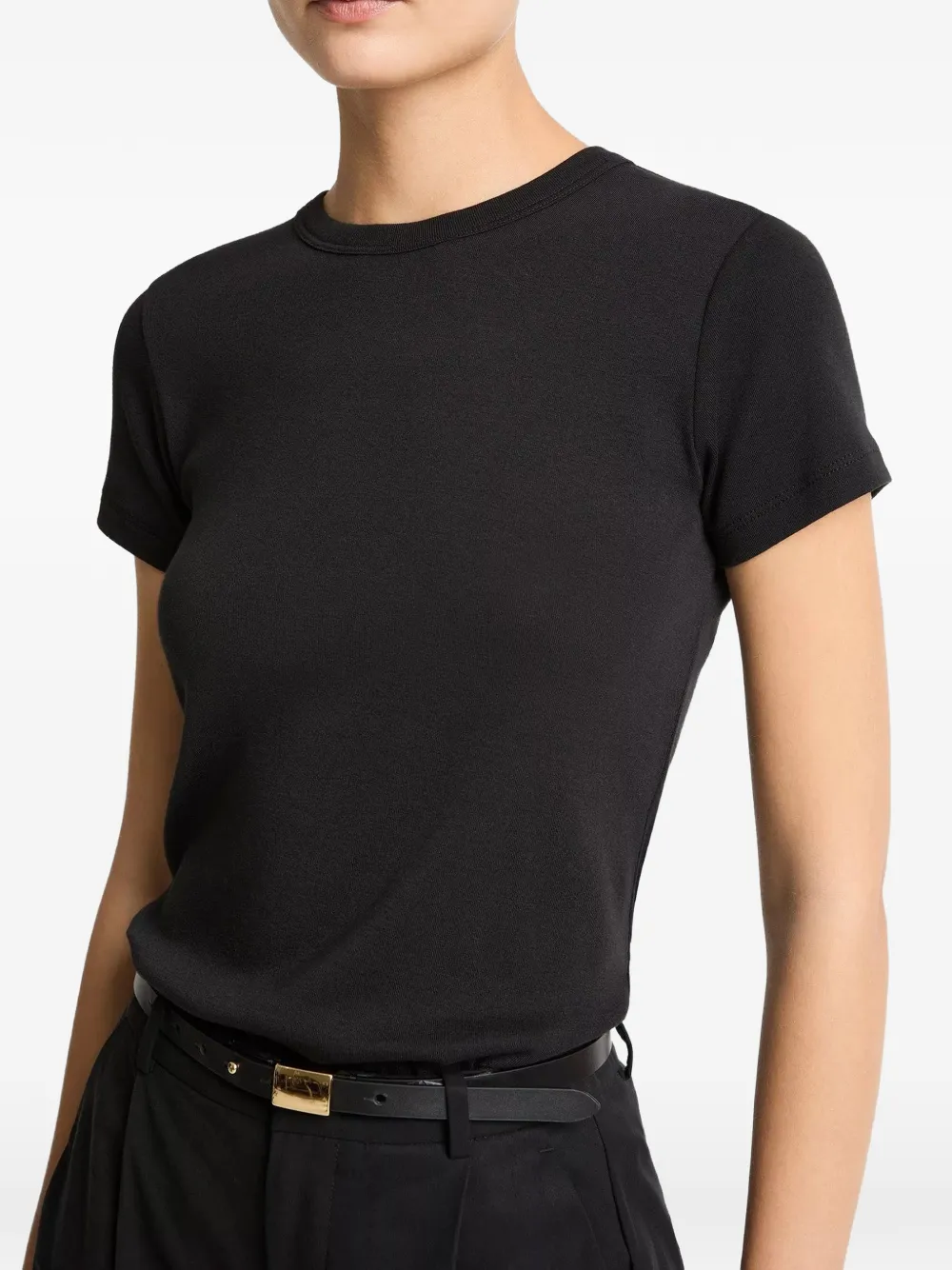 Vince 90's Shrunken T-shirt met ronde hals Zwart