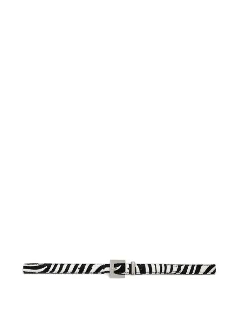 ANINE BING zebra-print square-buckle belt