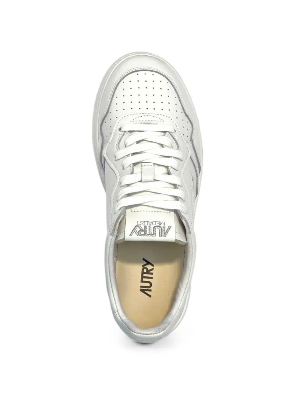 Autry Medalist slogan-print leather sneakers Wit