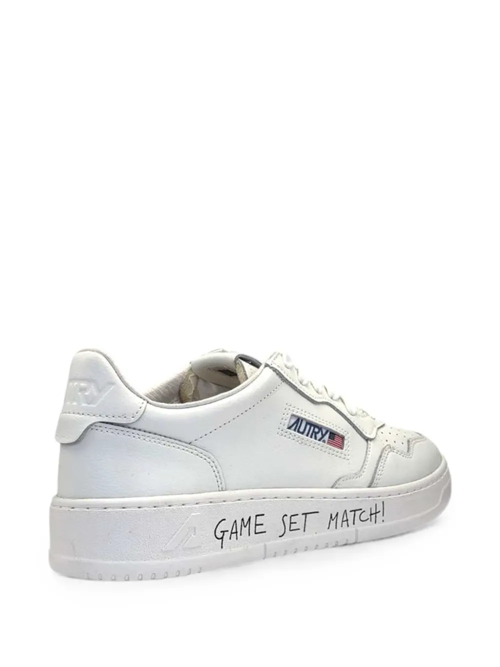 Autry Medalist slogan-print leather sneakers Wit