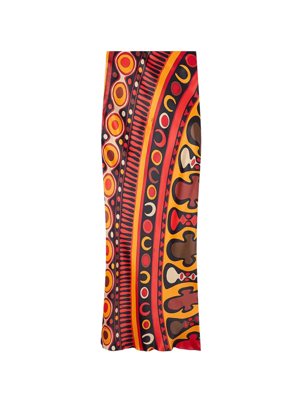 PUCCI Soleil-print straight maxi skirt - Orange