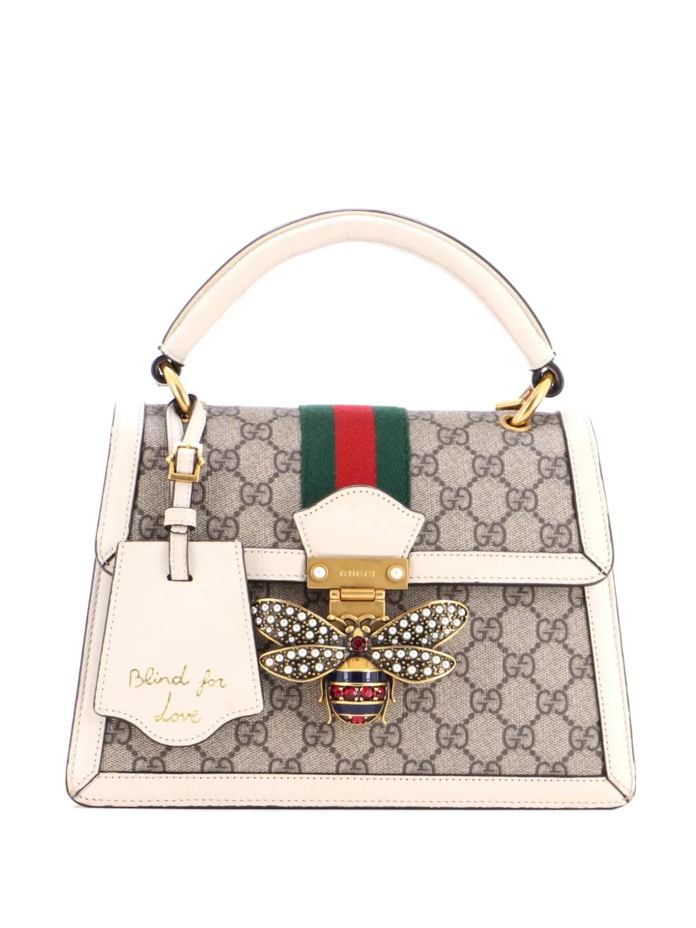 Gucci Pre-Owned Borsa a tracolla Queen Margaret piccola in tela cerata GG e pelle con manico - Marrone