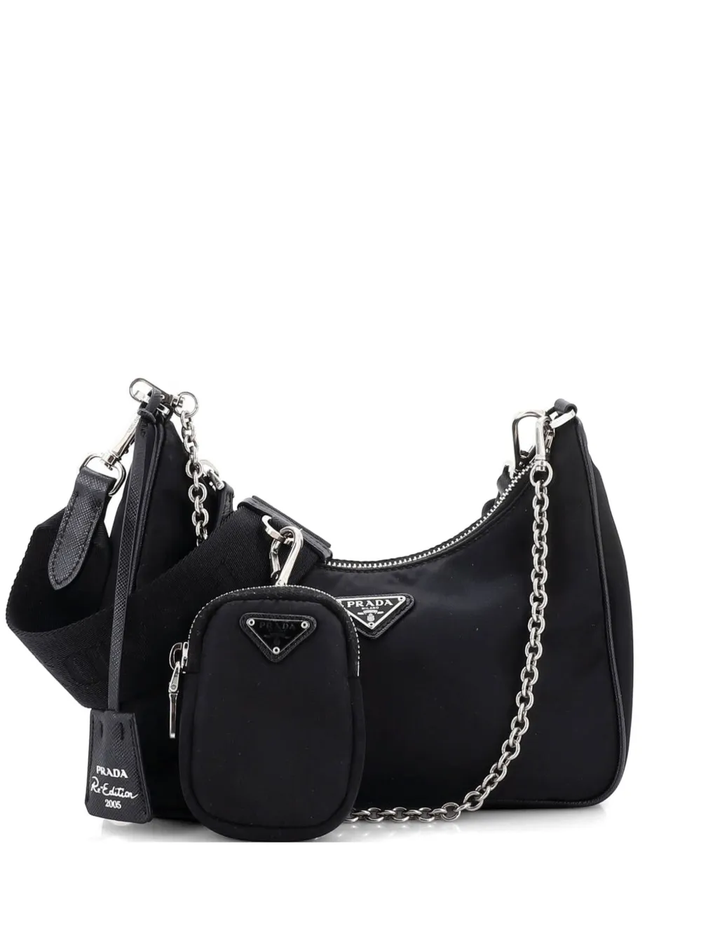Prada Pre-Owned Re-Edition 2005 Shoulder Bag Tessuto Small crossbody bag - Nero