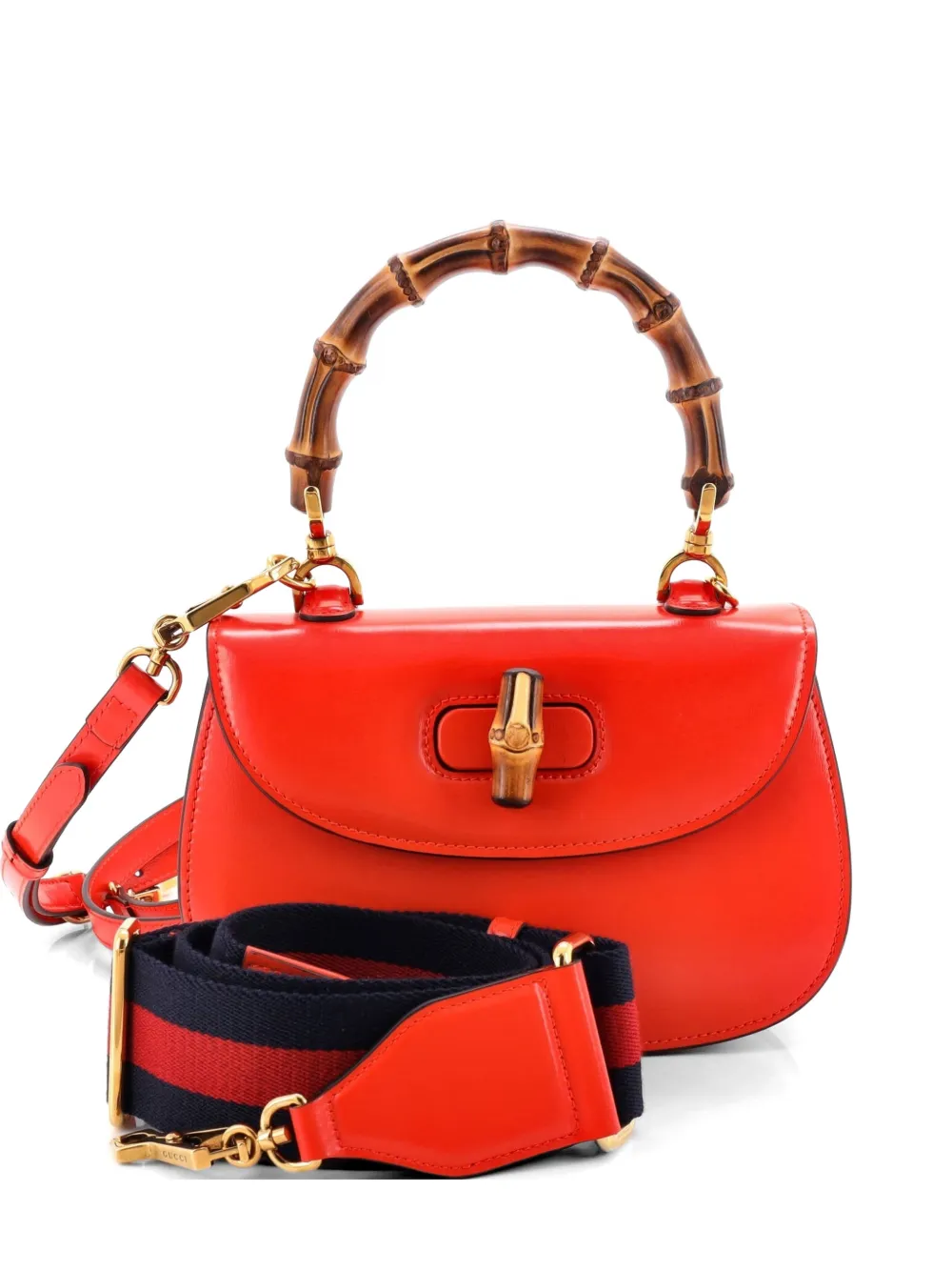 Gucci Pre-Owned Bamboo 1947 Top Handle Bag Leather Small satchel - Arancione
