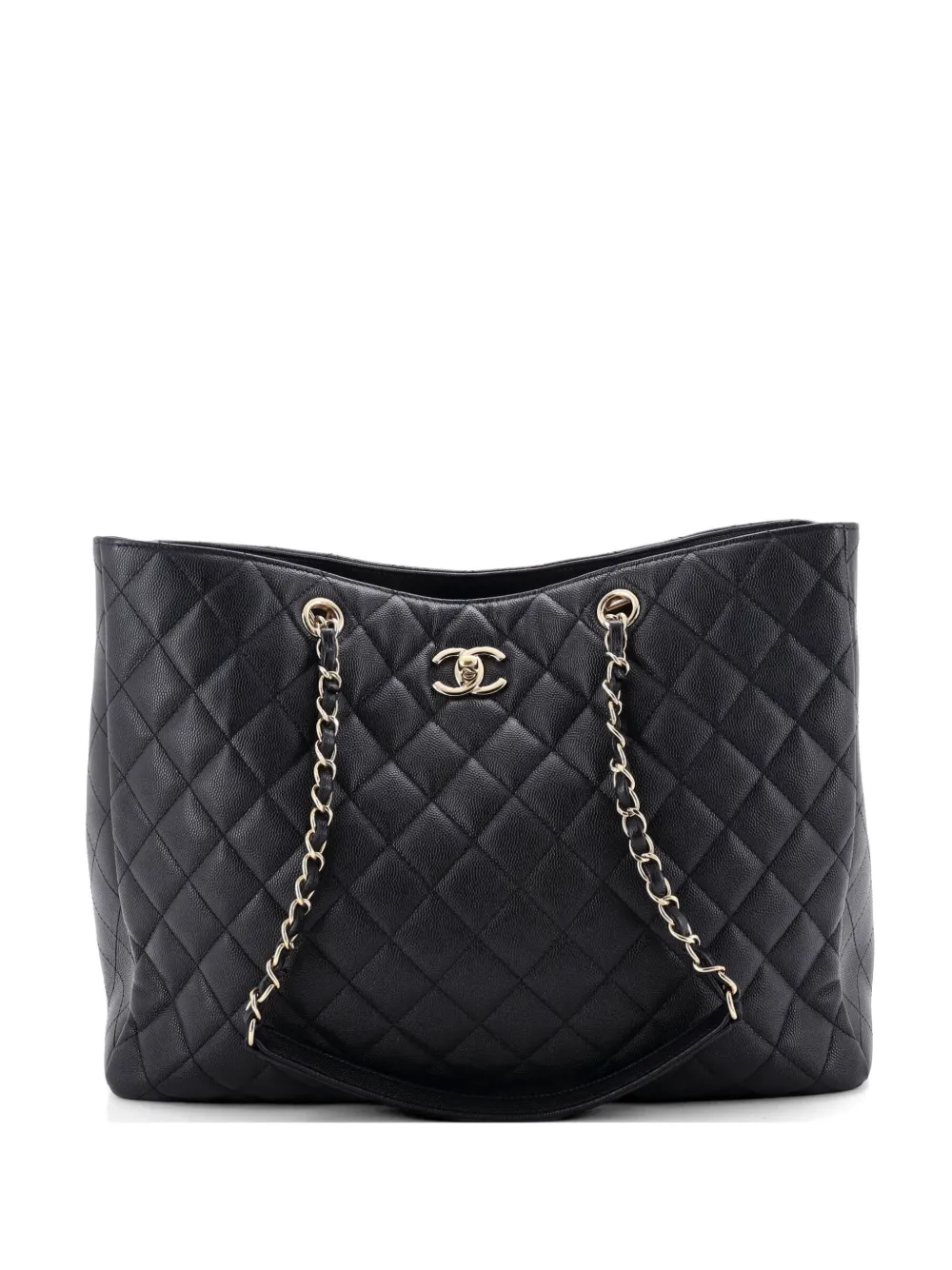 CHANEL Pre-Owned Classic CC Shopping Quilted Caviar Large tote bag - Black