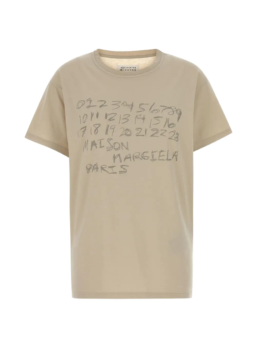 Maison Margiela Numerical logo-print crew-neck T-shirt - Nude