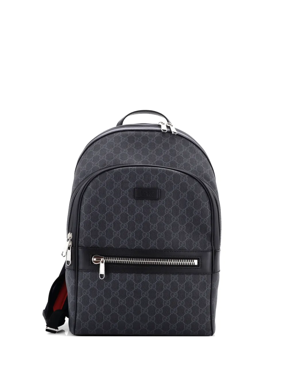 Gucci Pre-Owned Front Zip Pocket GG Coated Canvas Medium backpack - Nero
