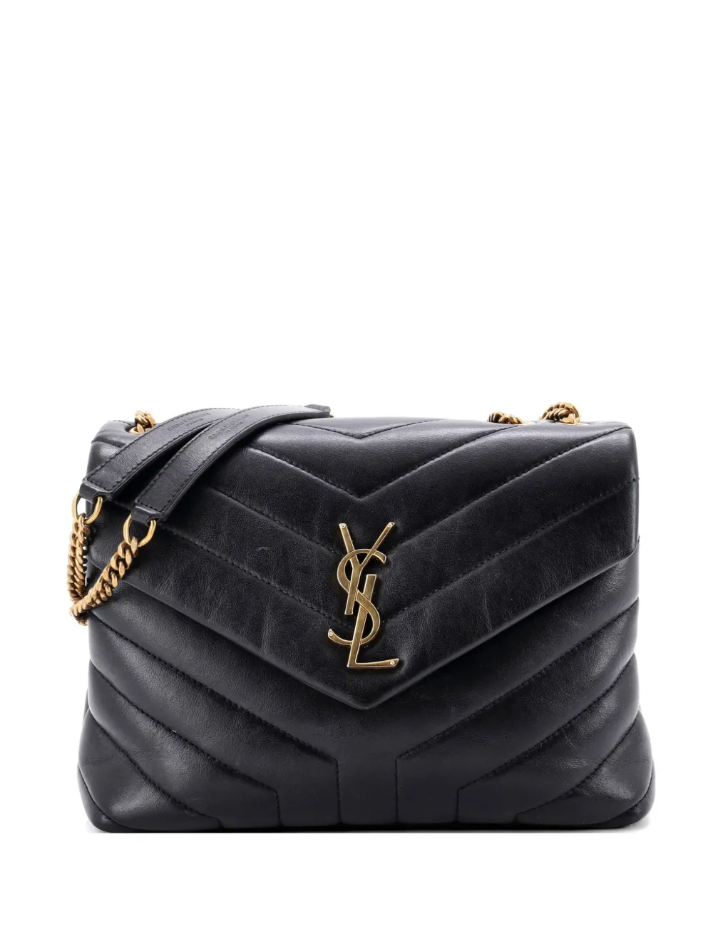 Saint Laurent Pre-Owned Loulou Matelasse Chevron Leather Small shoulder bag - Nero