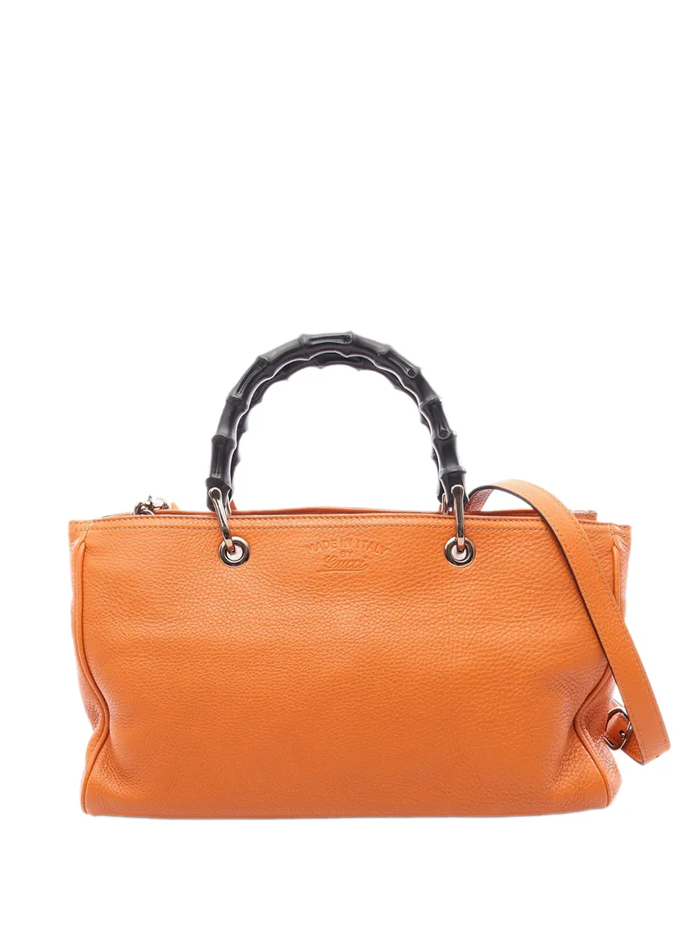 Gucci Pre-Owned 2016-2026 Medium Calfskin Bamboo Shopper satchel - Arancione