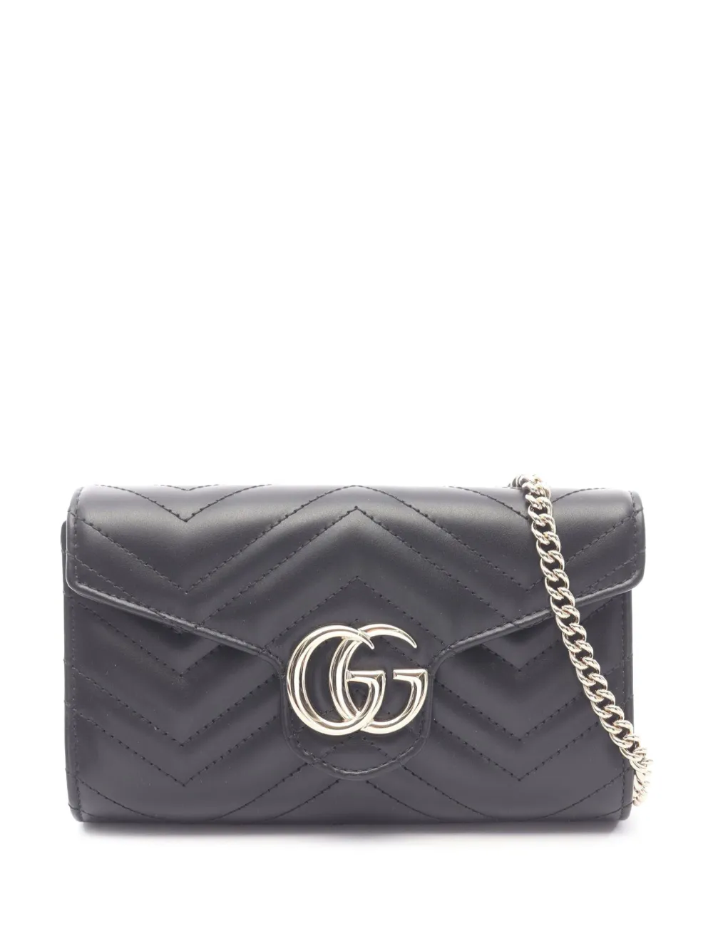 Gucci Pre-Owned 2016-2026 GG Marmont Matelasse Leather Wallet on Chain crossbody bag - Nero