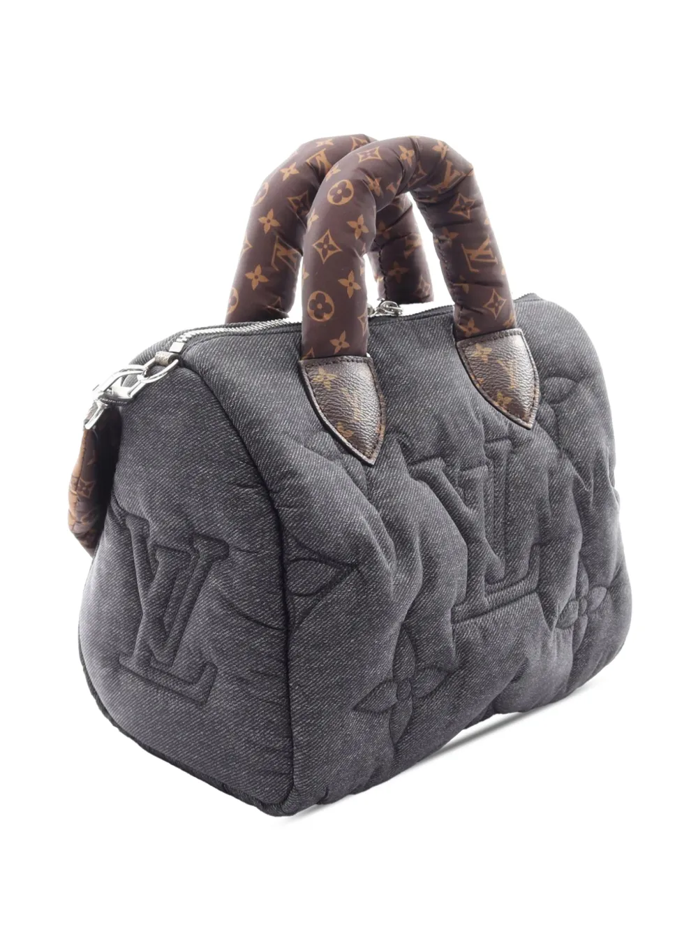  Louis Vuitton Pre-owned 2010-2026 Monogram Pillow Speedy Bandouliere 25 Satchel - Gris 