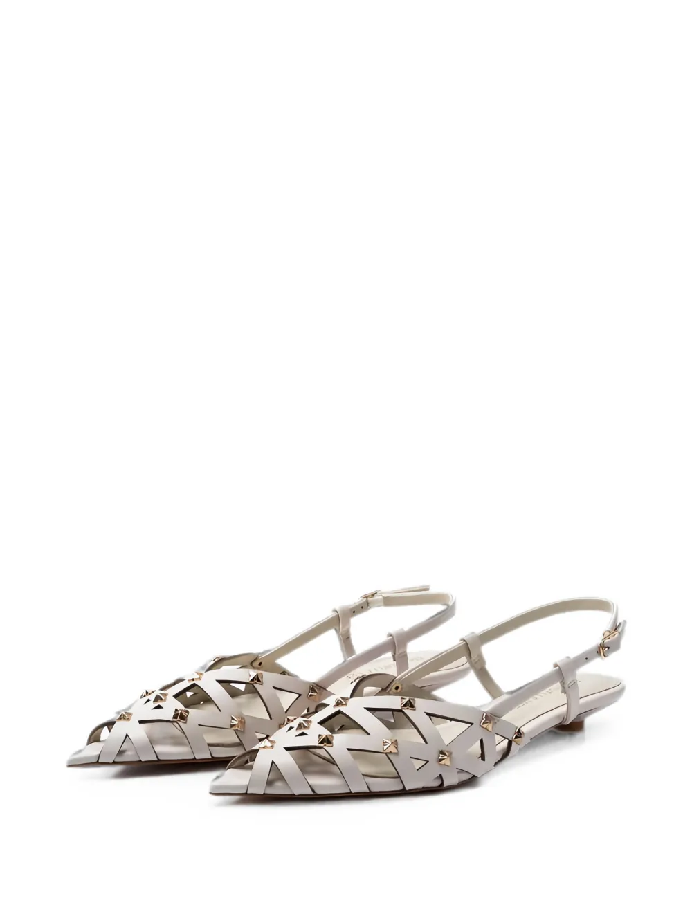 EMANUELLE VEE stud-embellished cage sandals Beige