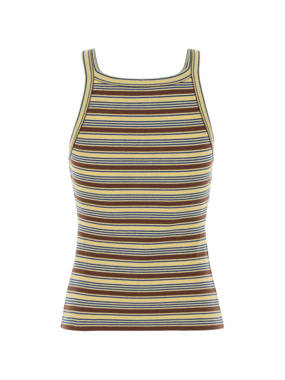 FENDI Striped logo-patch Tank Top | Yellow | FARFETCH
