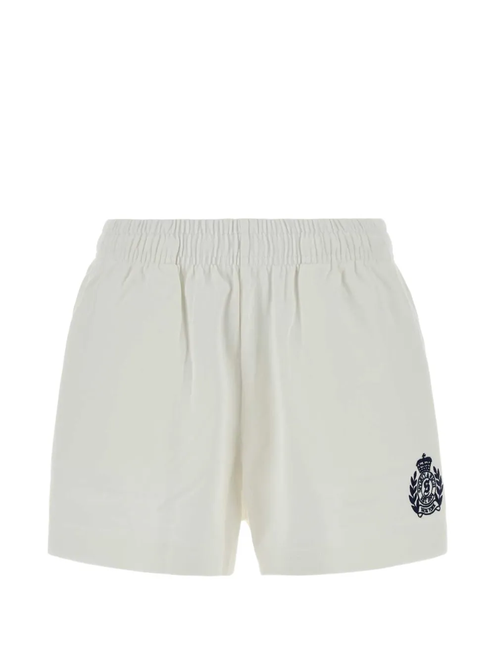 Sporty & Rich NY Crest embroidered Disco shorts - White