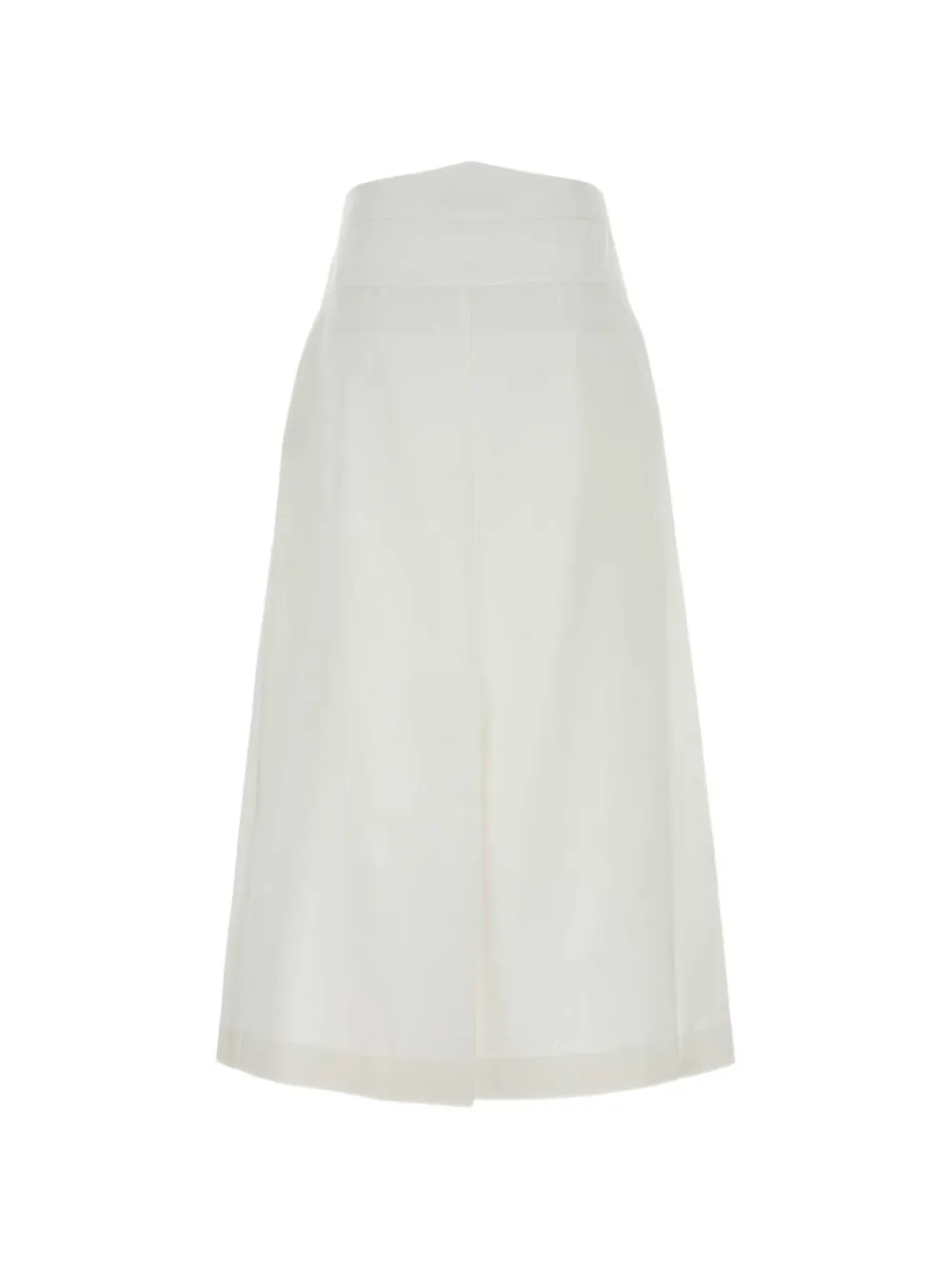 FENDI Midi-rok met studs en leren label Wit