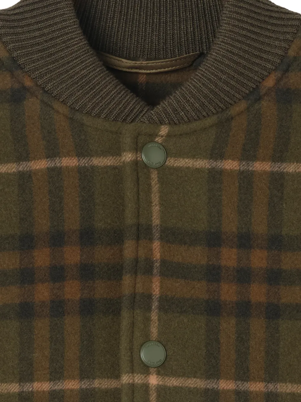 Burberry Geruite bomberjack van wol-kasjmier Groen