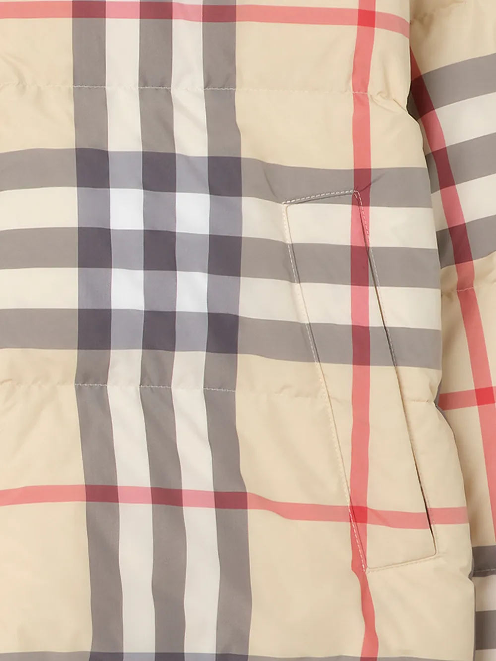 Burberry Geruit donsjack Beige