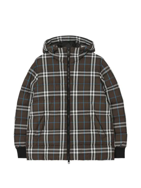 Burberry Check hooded puffer jacket