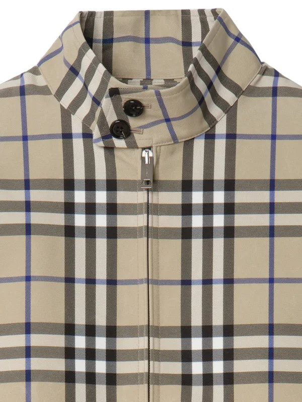 Burberry チェック ハリントンジャケット | ニュートラル | FARFETCH JP