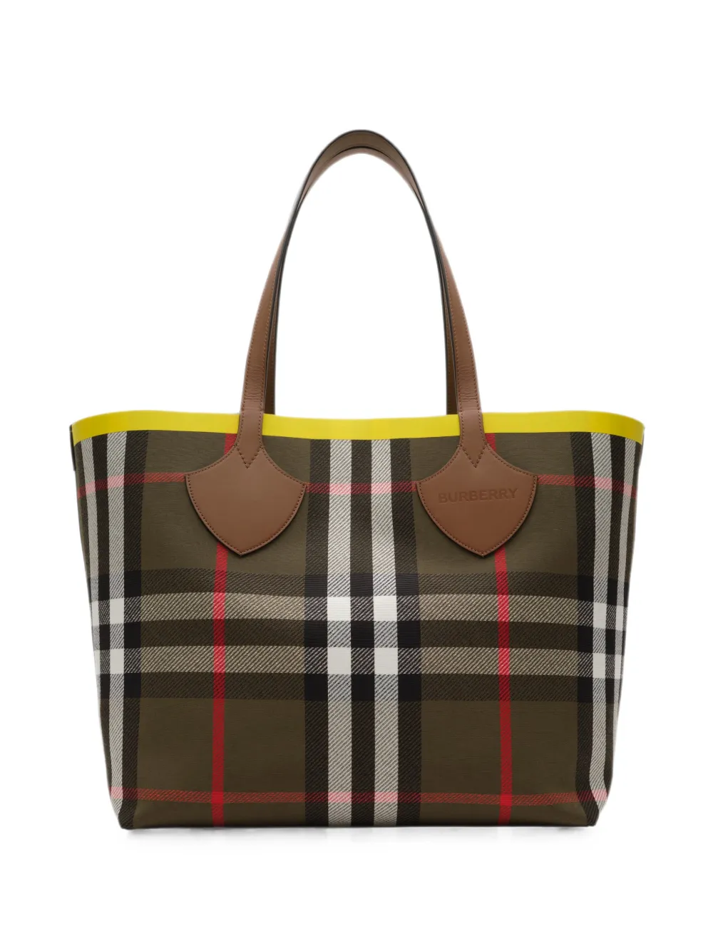 Burberry large Check tote - Green