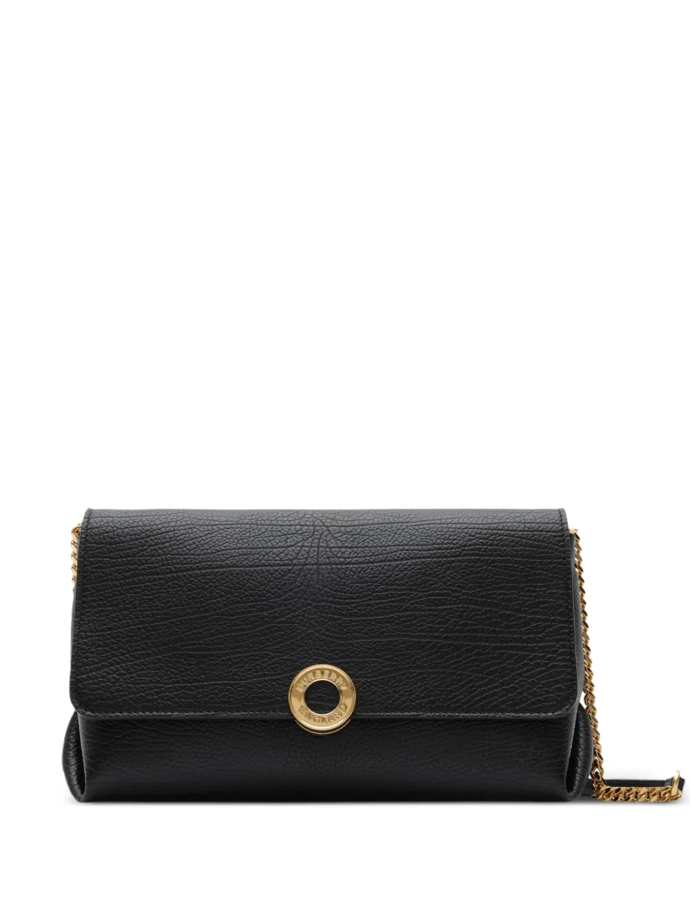 Burberry leather chain strap clutch - Black