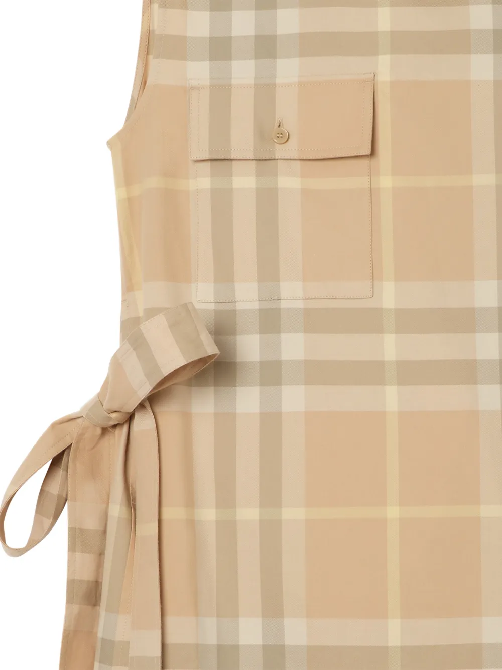Burberry Geruite katoenen Shirtjurk Beige