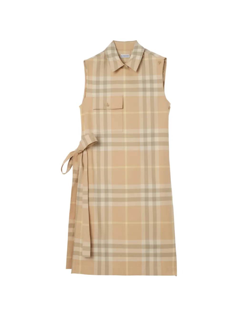 Burberry Geruite katoenen Shirtjurk Beige