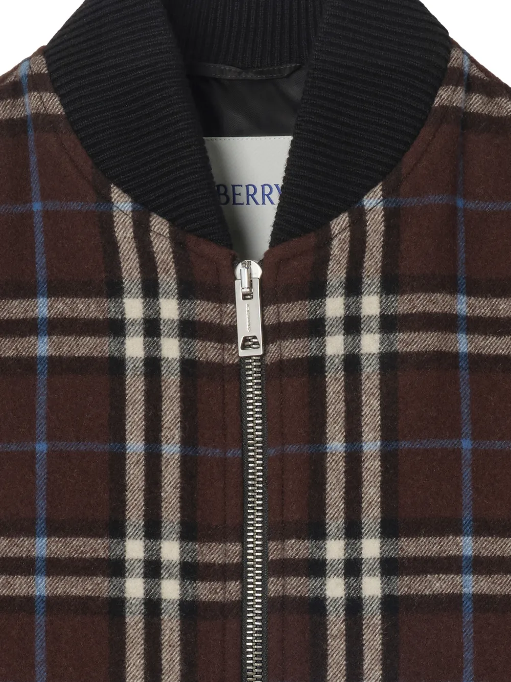 Burberry Geruit wollen bomberjack Bruin