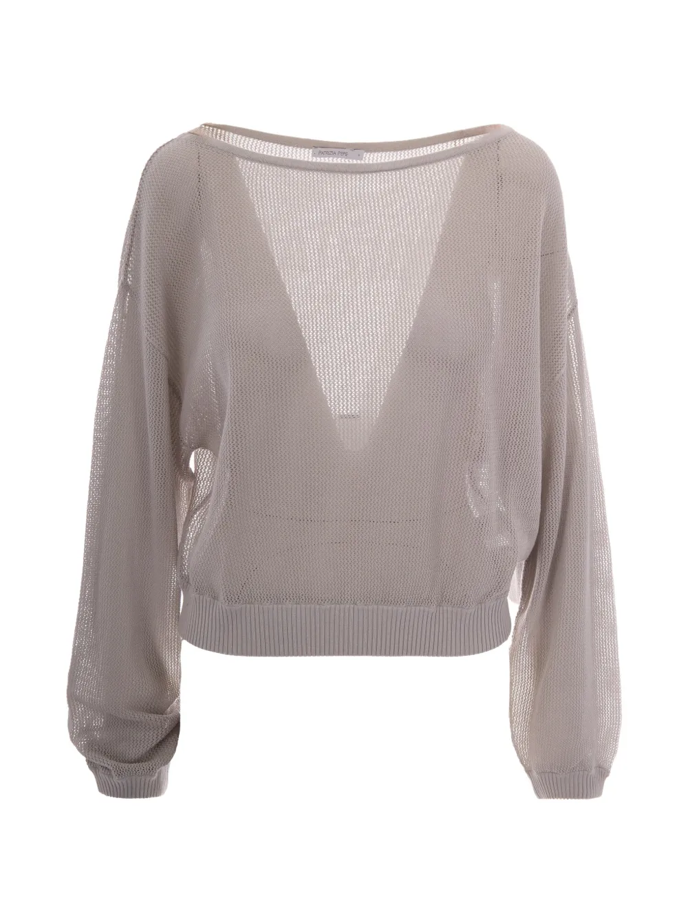 Patrizia Pepe logo mesh-knit sweater - Grigio