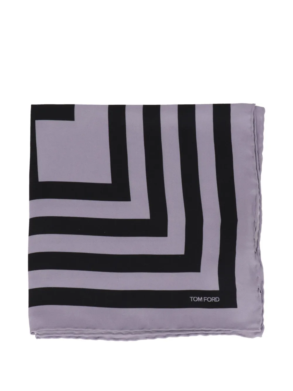 TOM FORD geometric-print logo-detail pocket square - Viola