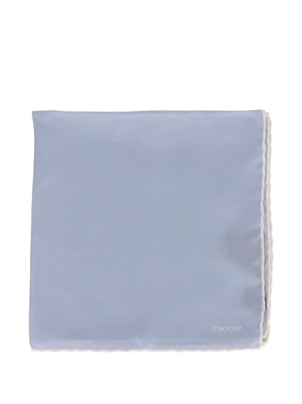 TOM FORD logo-print silk pocket square - Blu