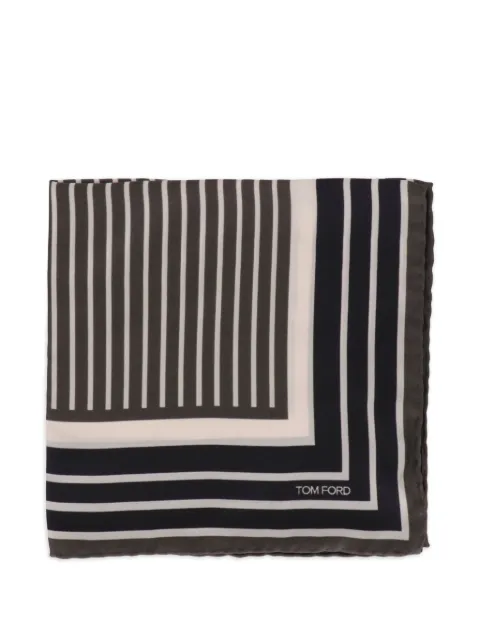 TOM FORD stripped logo-print pocket square