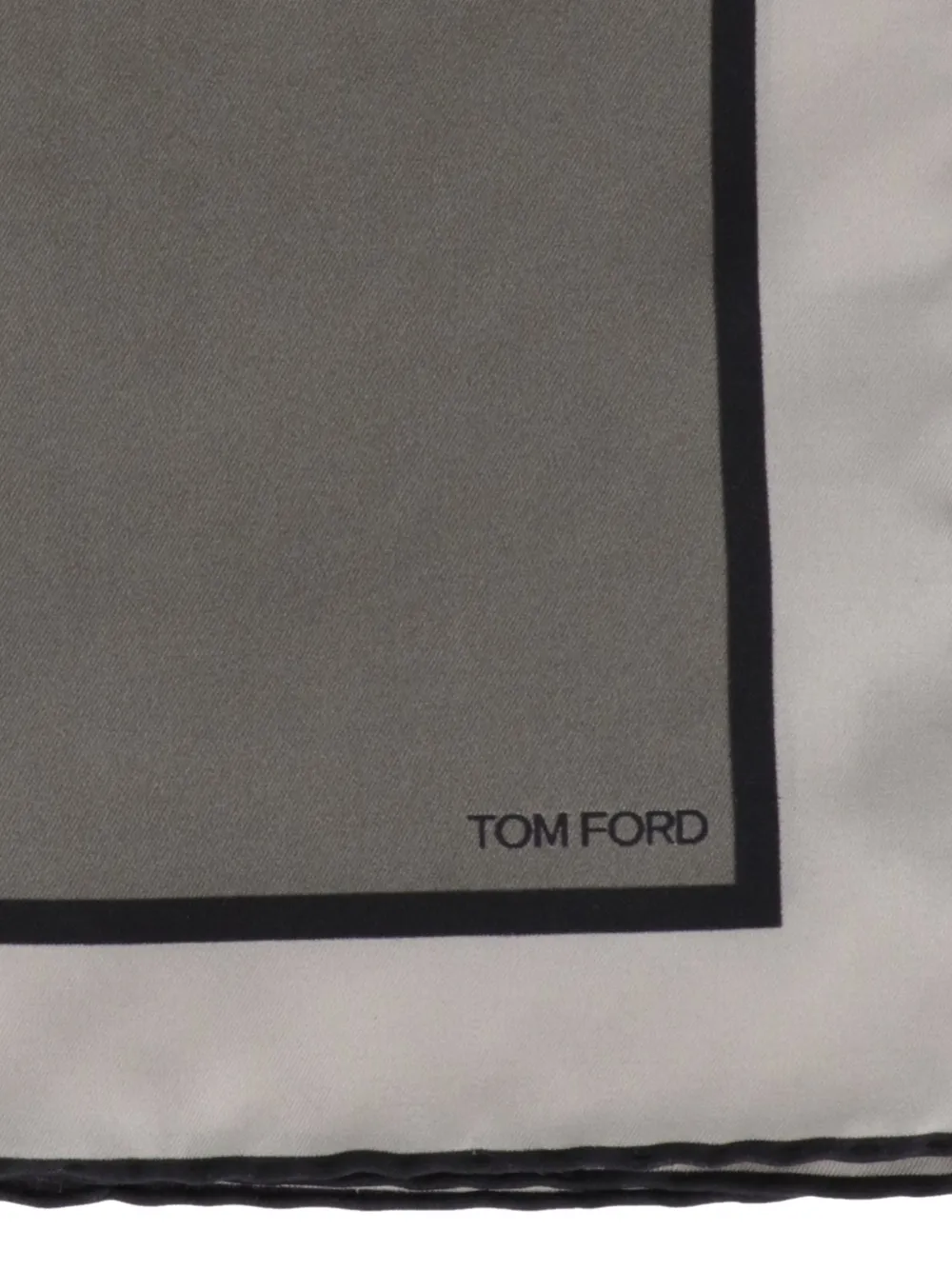 TOM FORD Pochet met contrasterende rand en logodetail Grijs