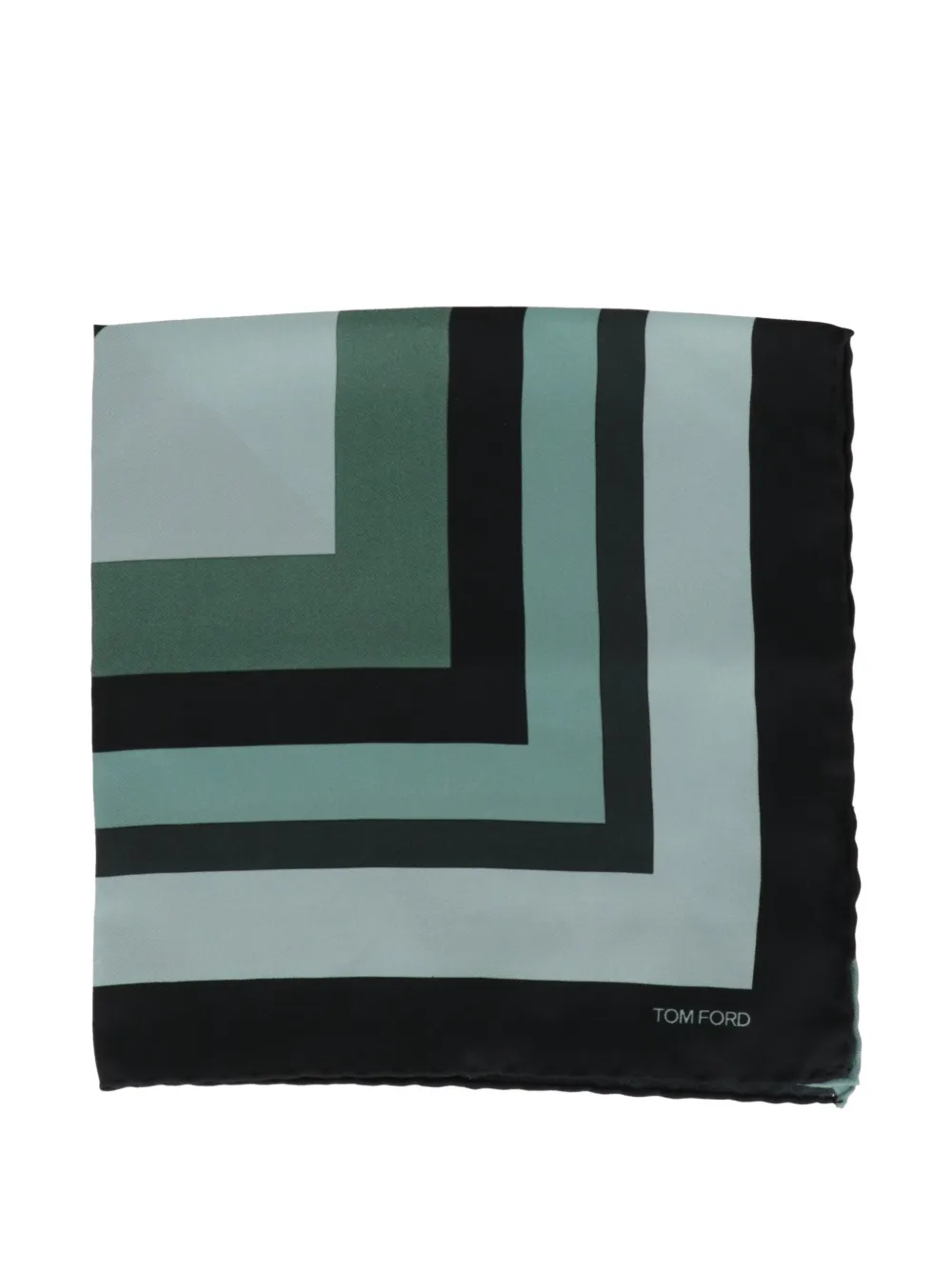 TOM FORD striped logo-print pocket square - Nero