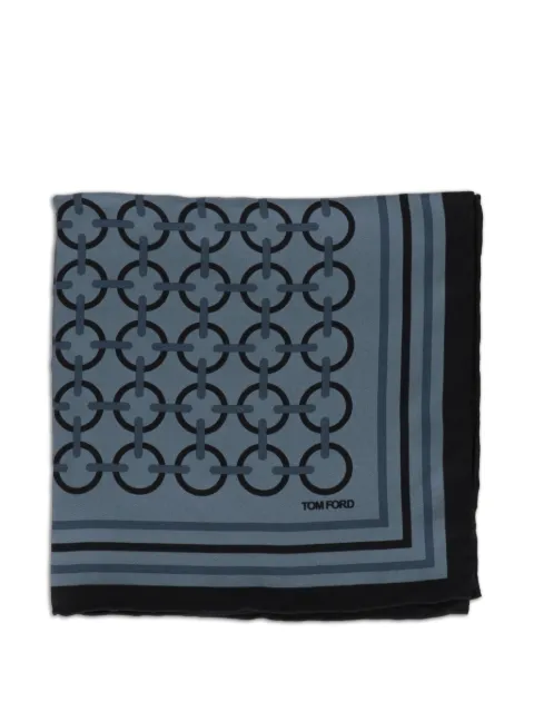 TOM FORD chain-link-print silk pocket square