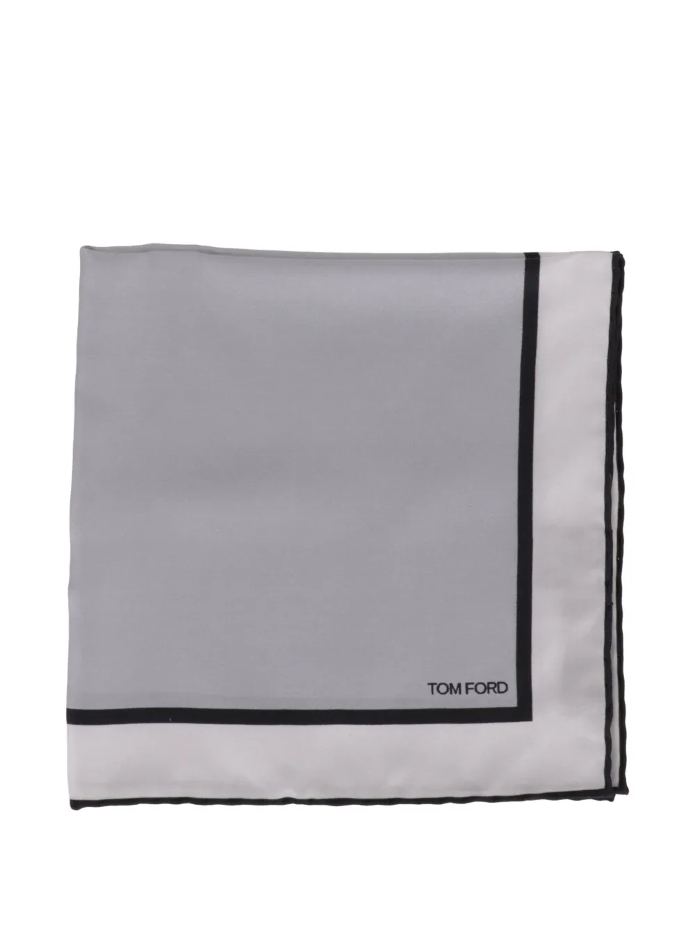 TOM FORD border-detail pocket square - Grigio