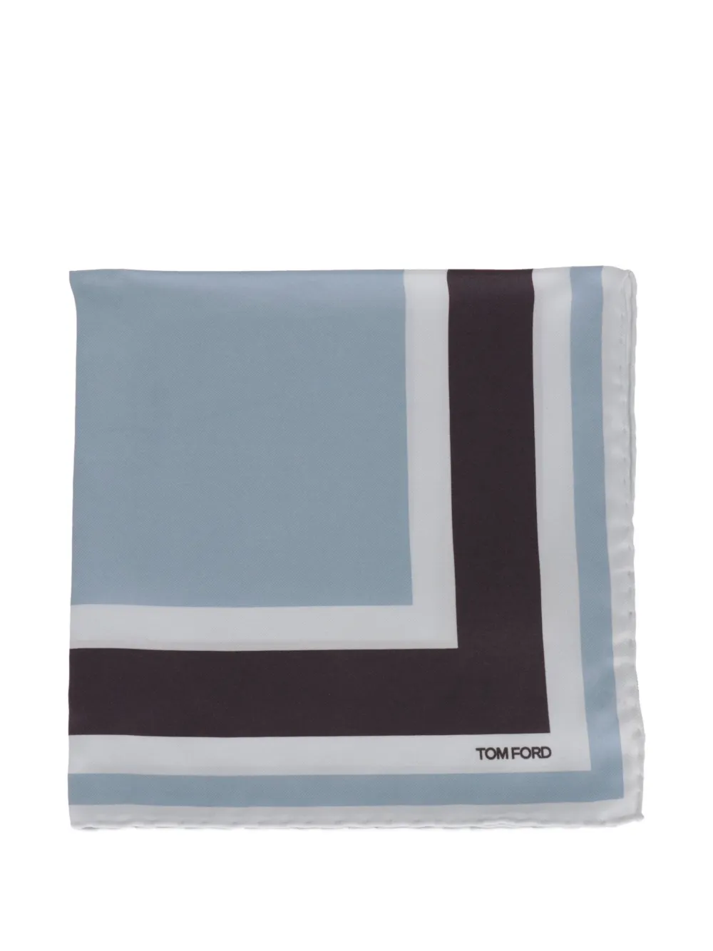 TOM FORD border-stripe pocket square - Blu
